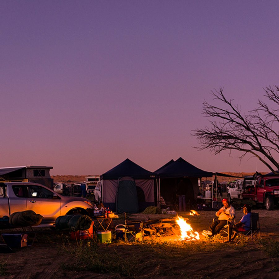 Birdsville. Camp fire.